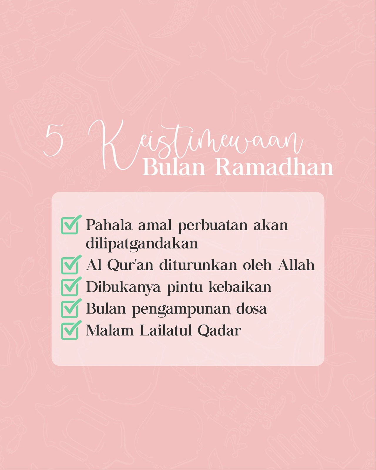 Keistimewaan Bulan Ramadan